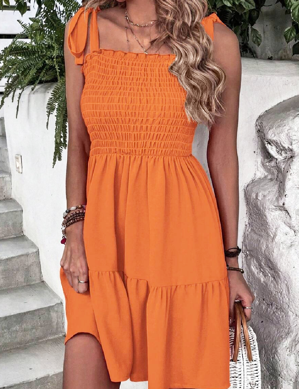 Rochie scurta SHEIN, portocaliu - 1 | YEO