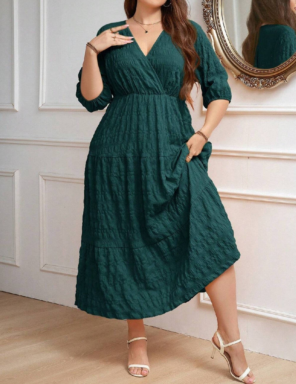Rochie lunga SHEIN CURVE, verde - 1 | YEO
