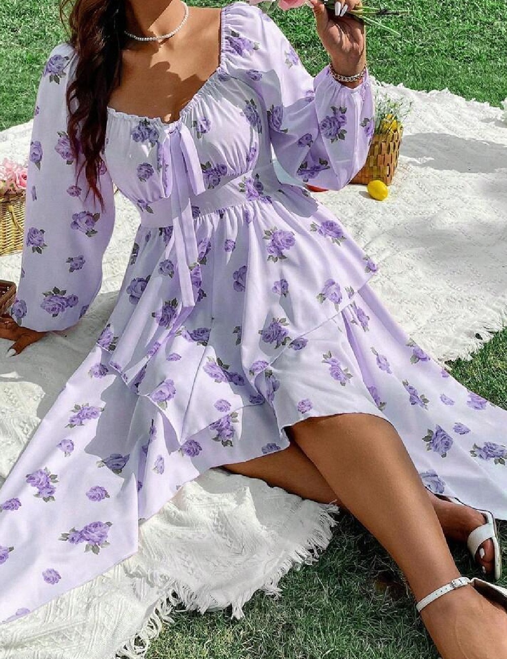 Rochie medie SHEIN CURVE, mov - 1 | YEO