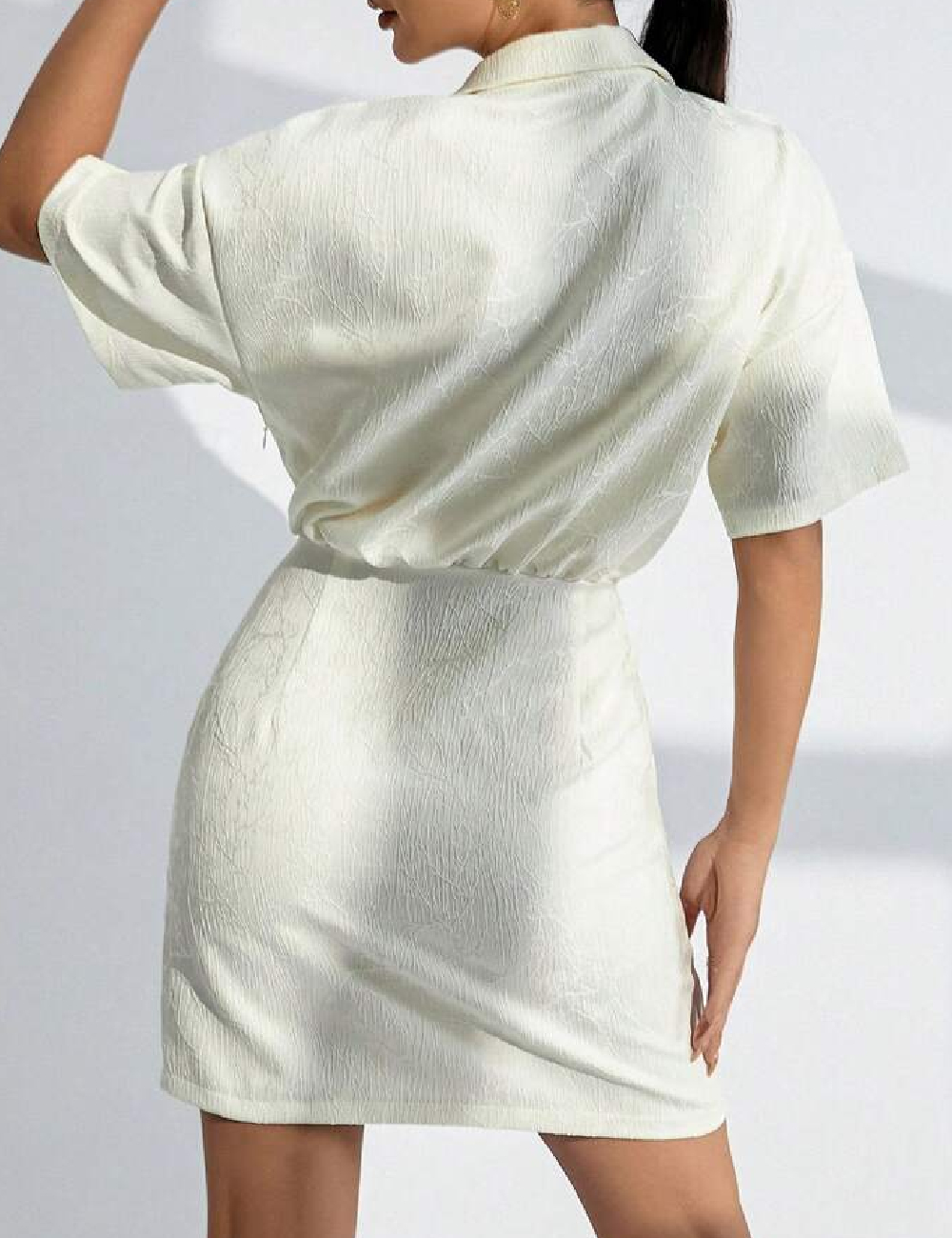 Rochie scurta SHEIN, ecru - 1 | YEO