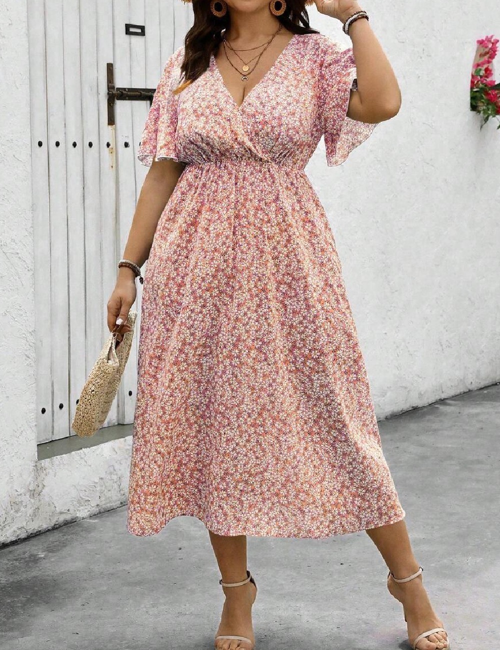 Rochie lunga SHEIN CURVE, roz - 1 | YEO
