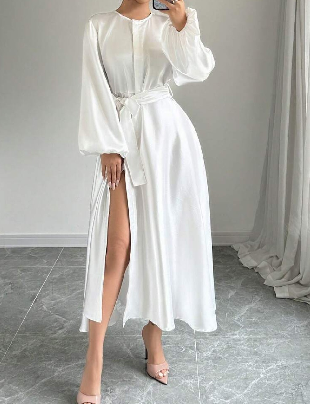 Rochie medie SHEIN, alb - 1 | YEO