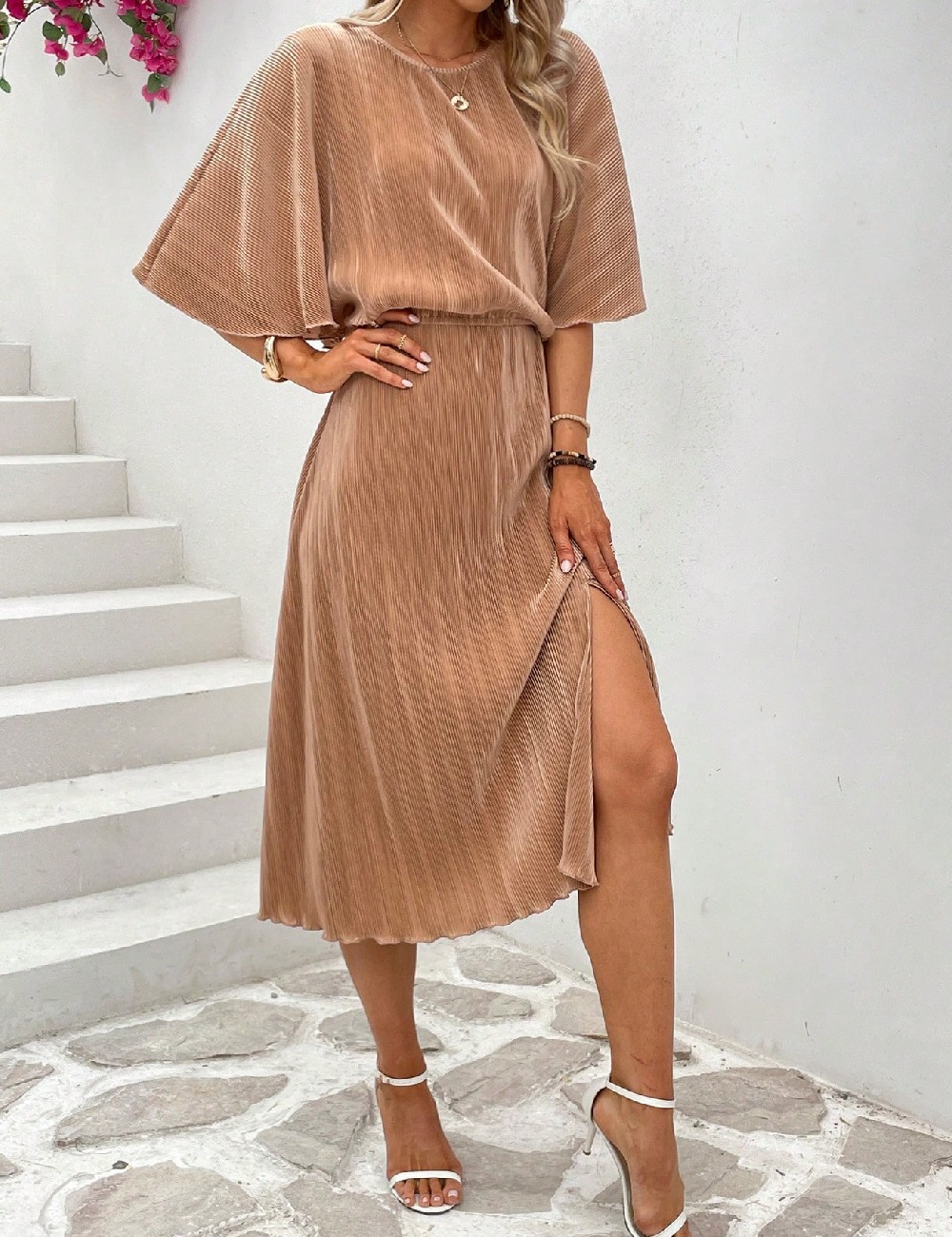 Rochie medie Toppies, maro - 1 | YEO