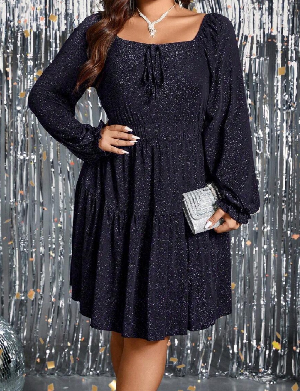 Rochie scurta SHEIN CURVE, bleumarin - 1 | YEO