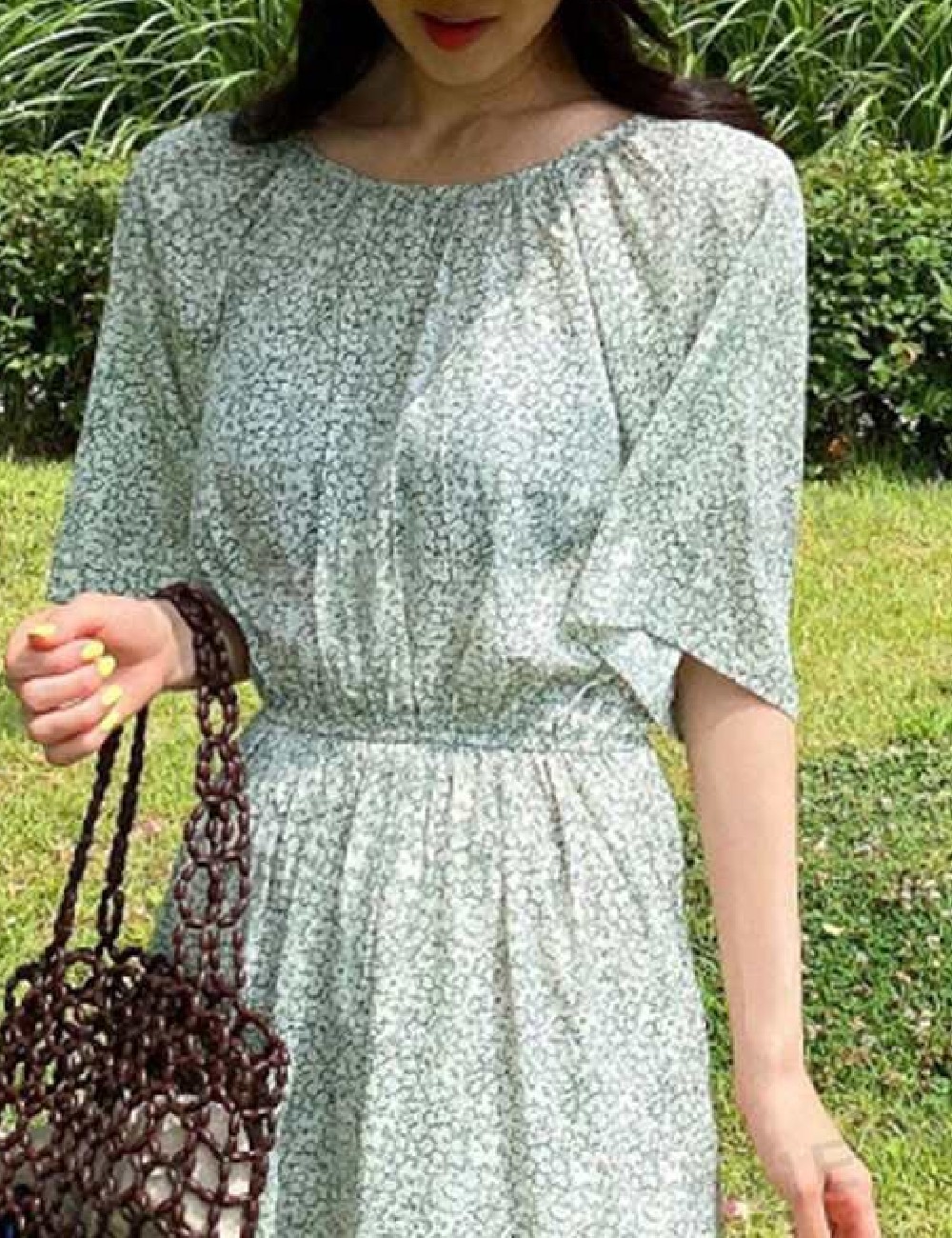 Rochie lunga Dazy, verde - 1 | YEO
