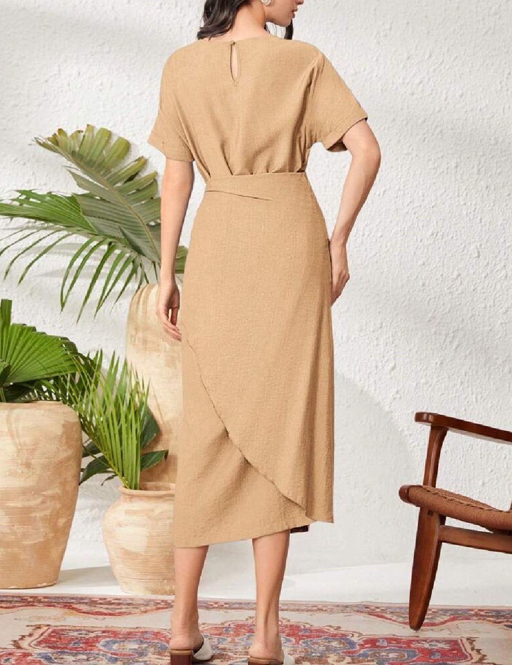 Rochie medie SHEIN, maro deschis - 1 | YEO
