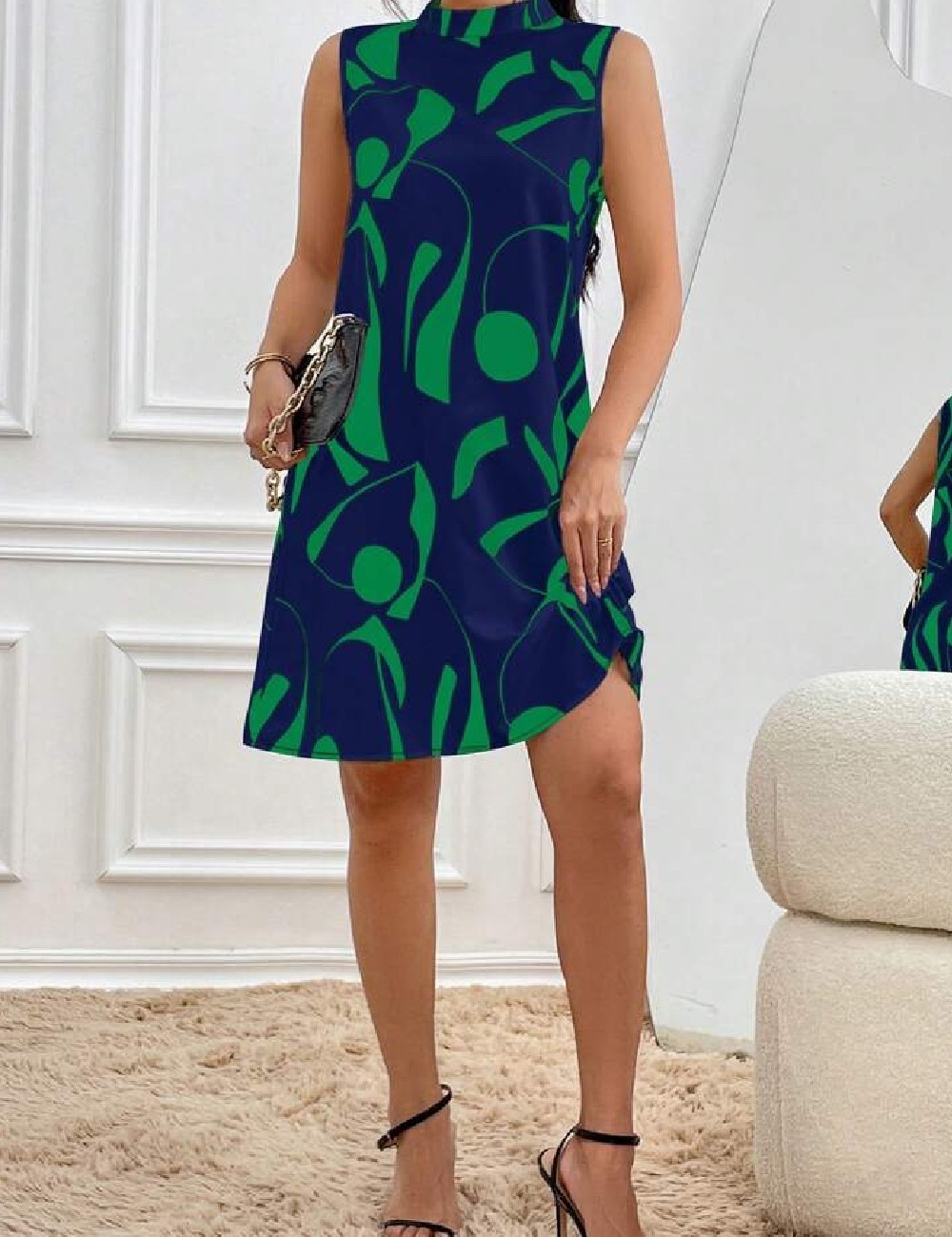 Rochie scurta SHEIN, albastru - 1 | YEO