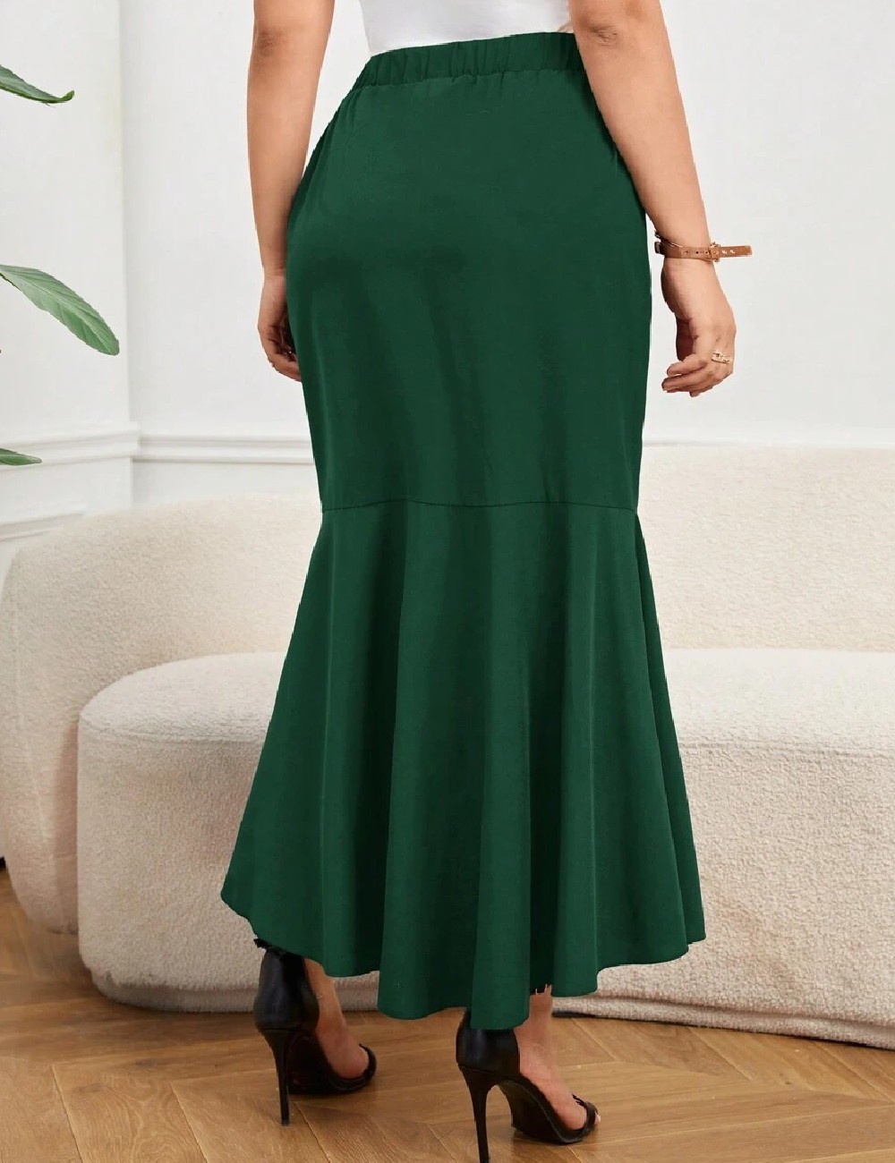 Fusta SHEIN CURVE, verde - 1 | YEO
