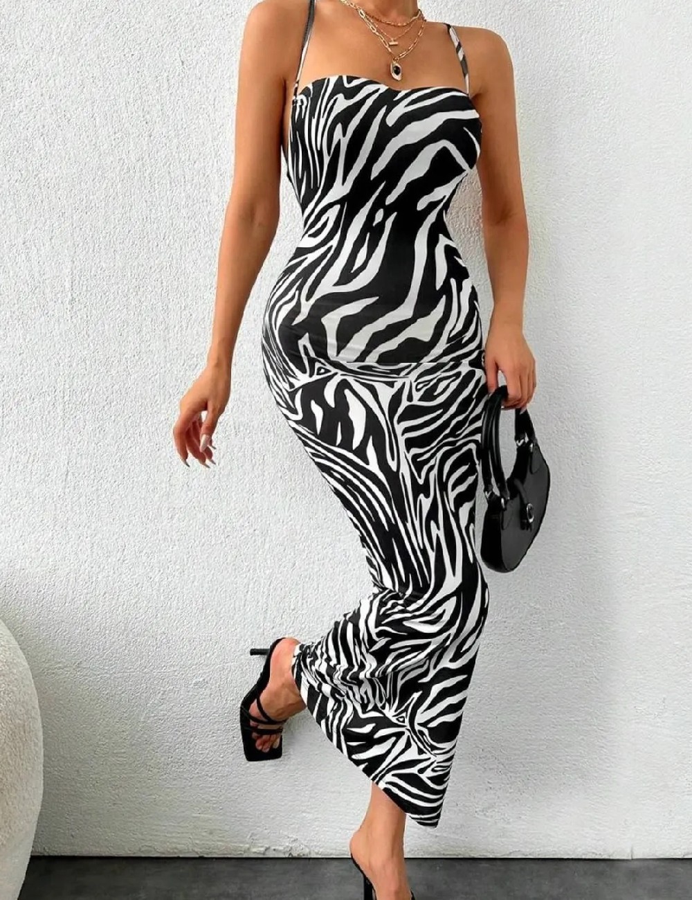 Rochie lunga SHEIN, alb/negru - 1 | YEO