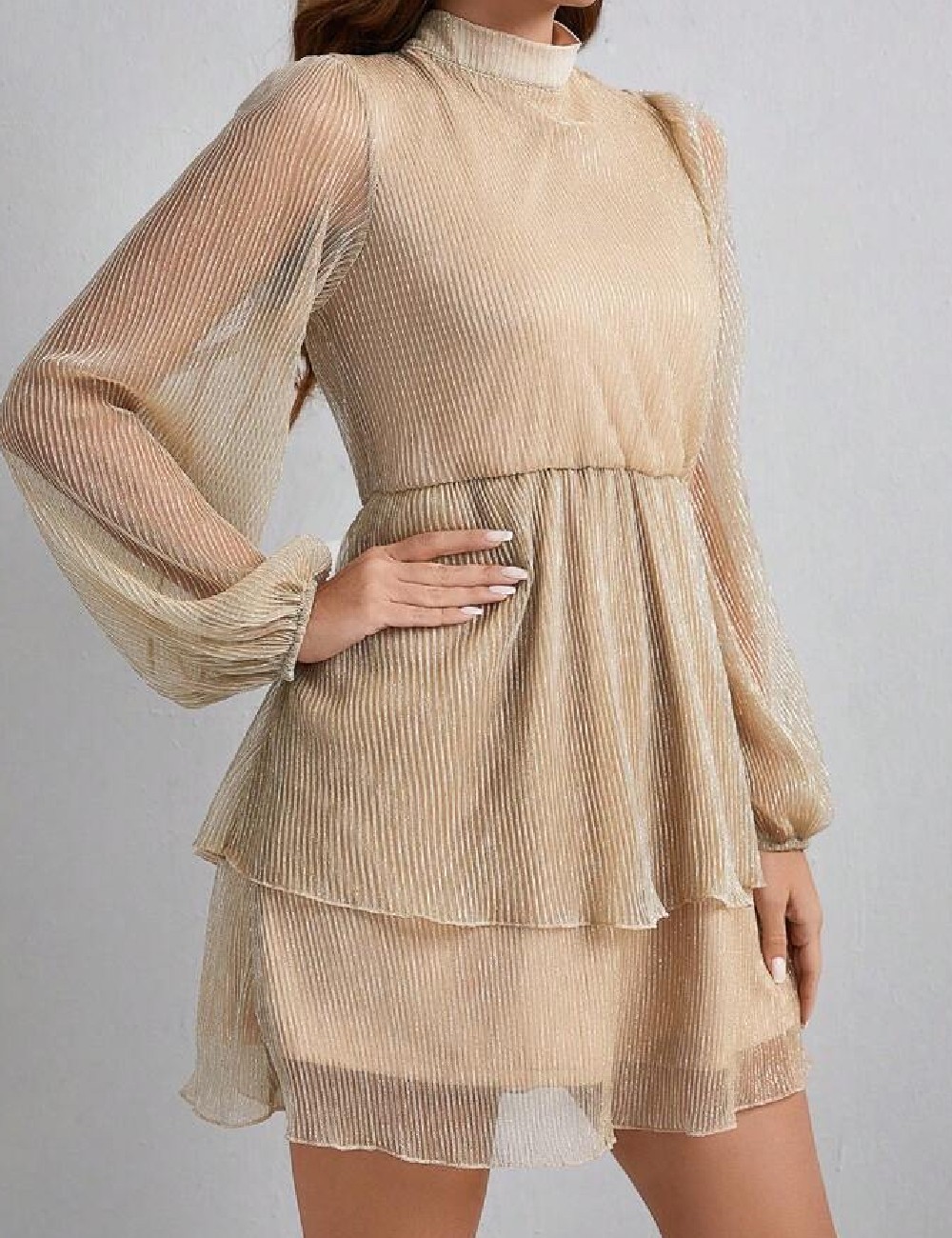 Rochie scurta SHEIN, bej - 1 | YEO
