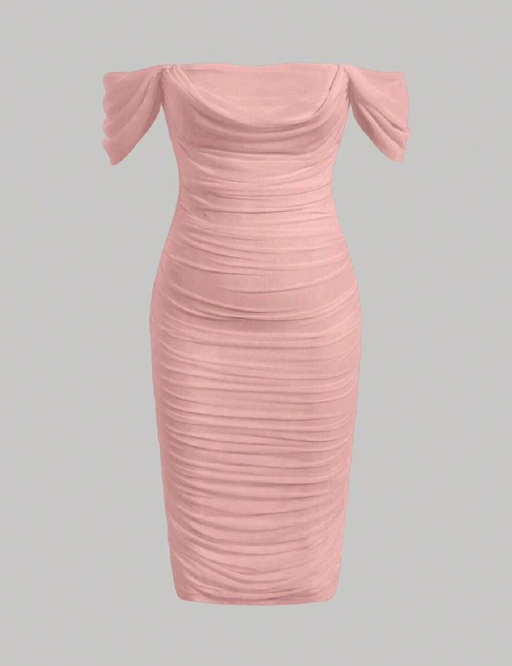 Rochie scurta SHEIN CURVE, roz pudra
