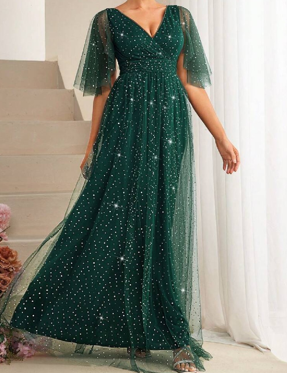 Rochie lunga SHEIN, verde - 1 | YEO