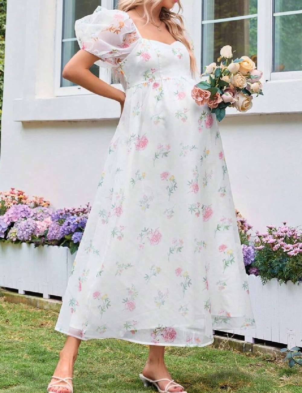 Rochie medie SHEIN Maternity, alb - 1 | YEO