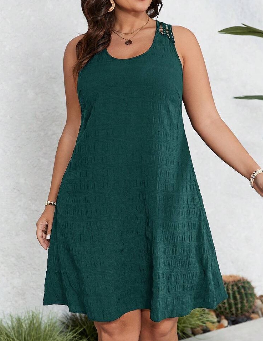 Rochie scurta SHEIN CURVE, verde - 1 | YEO