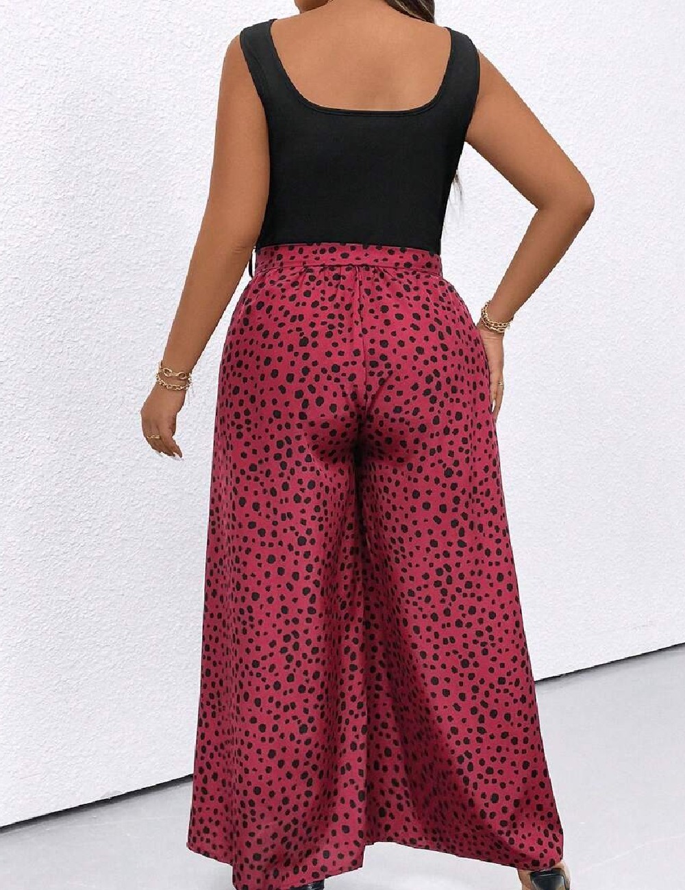 Salopeta SHEIN CURVE, visiniu/negru - 1 | YEO