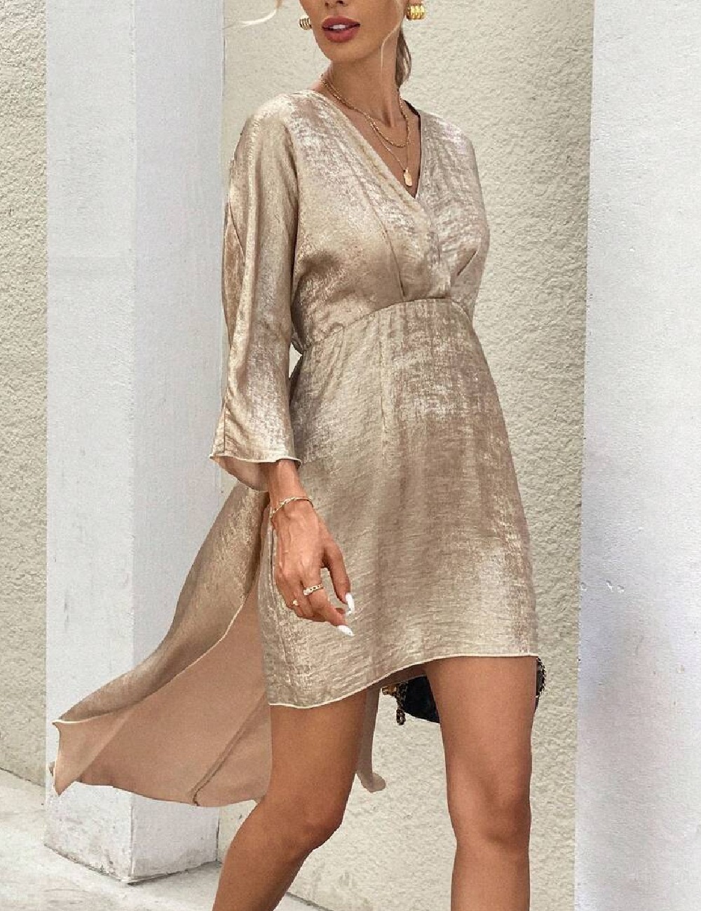 Rochie scurta SHEIN, crem - 1 | YEO