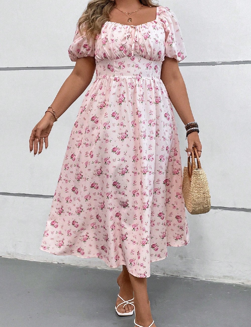 Rochie lunga SHEIN CURVE, roz - 1 | YEO