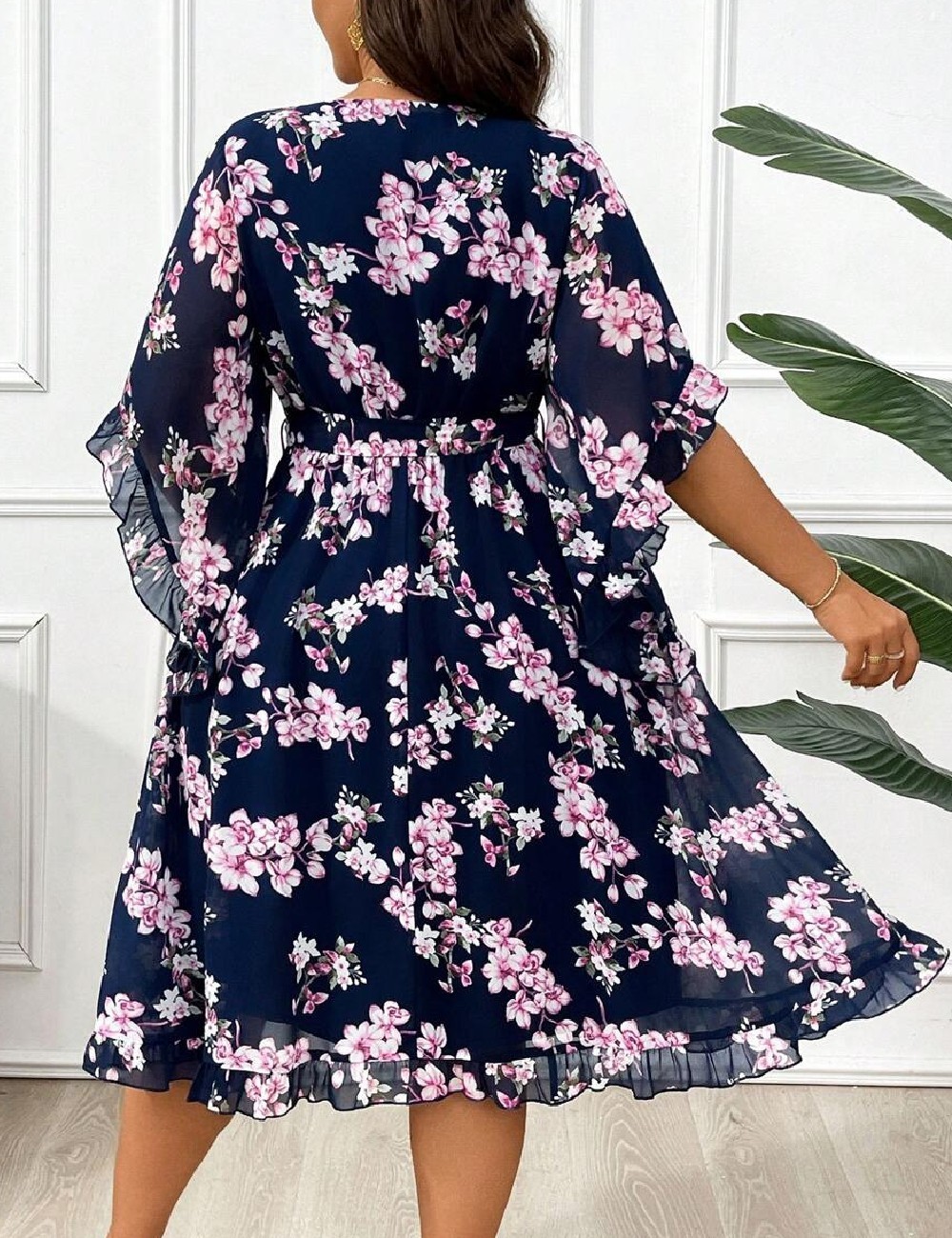 Rochie medie SHEIN CURVE, bleumarin - 1 | YEO