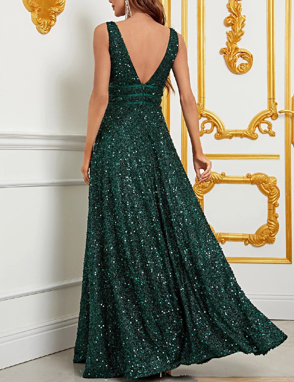 Rochie lunga Faeriesty, verde - 1 | YEO