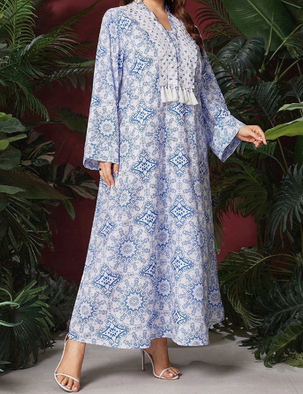 Rochie lunga SHEIN CURVE, albastru - 1 | YEO