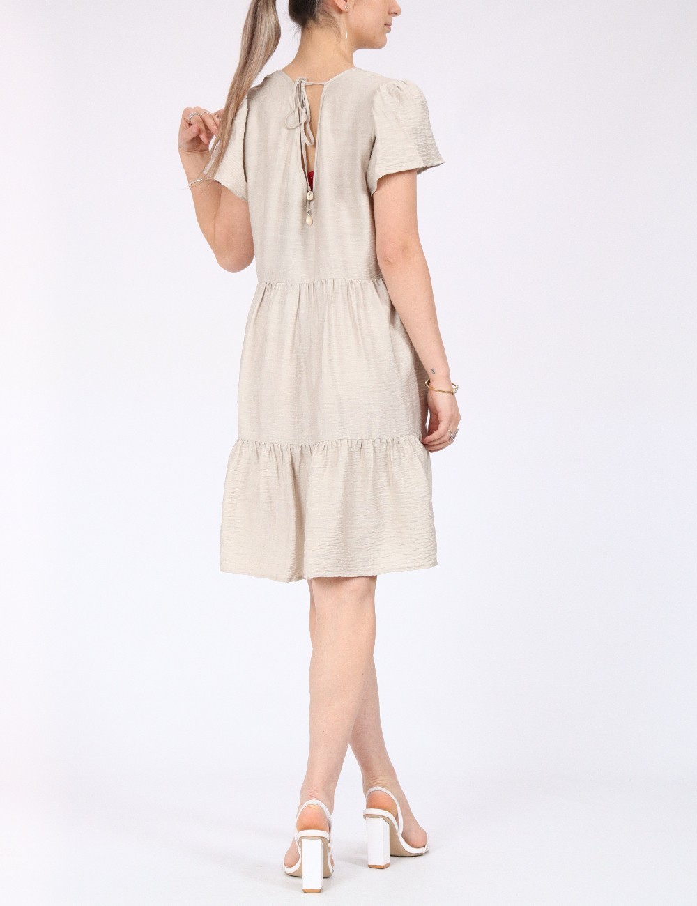 Rochie scurta Vero Moda, bej - 1 | YEO