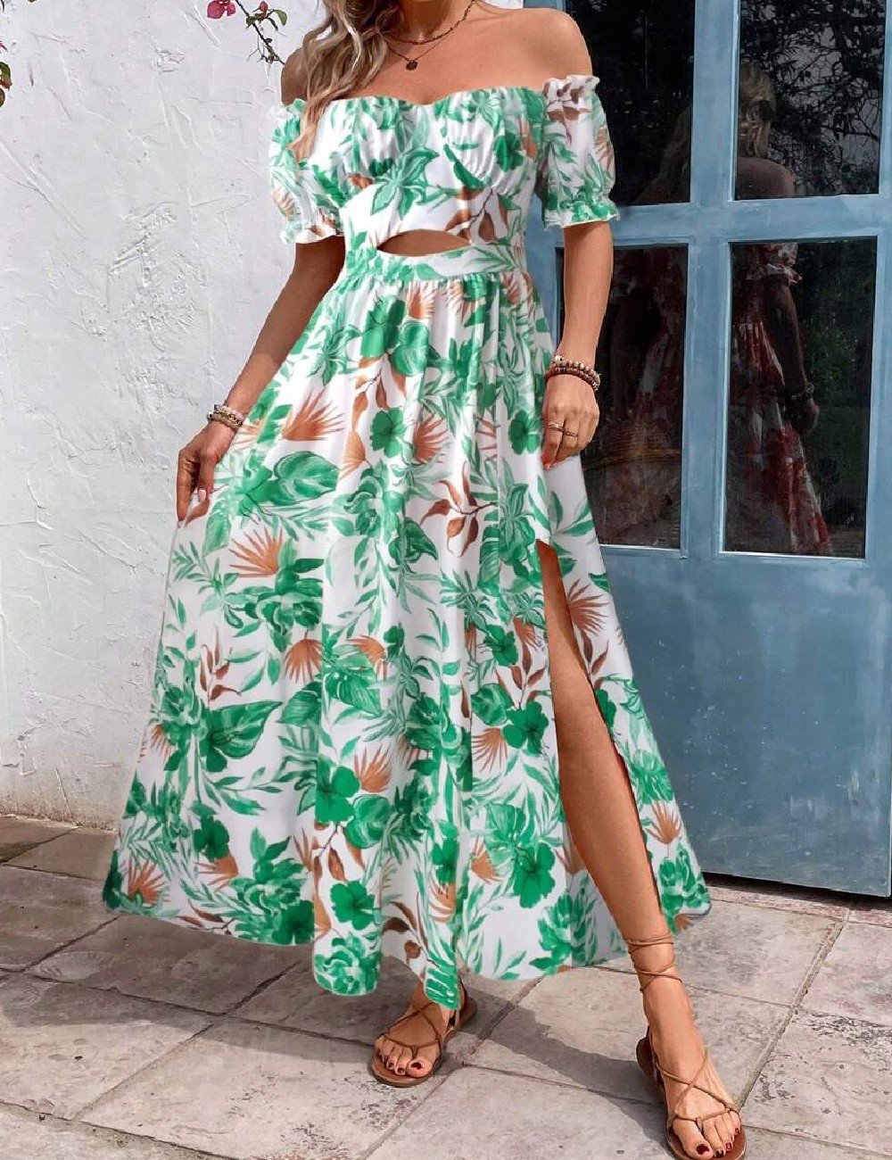 Rochie lunga SHEIN, verde - 1 | YEO