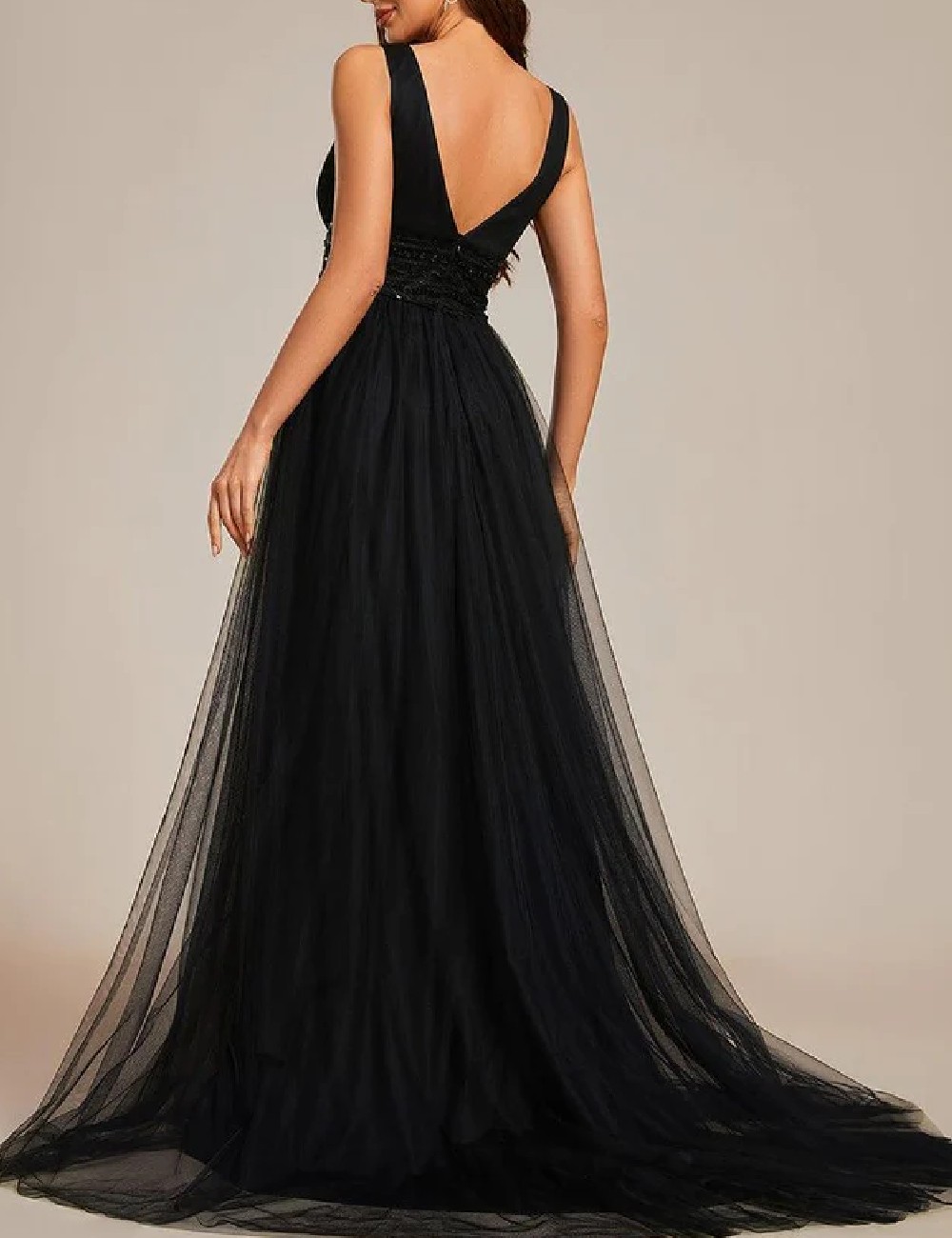 Rochie lunga Ever-Pretty, negru - 1 | YEO