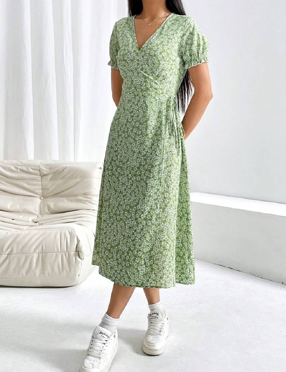 Rochie medie SHEIN, verde - 1 | YEO