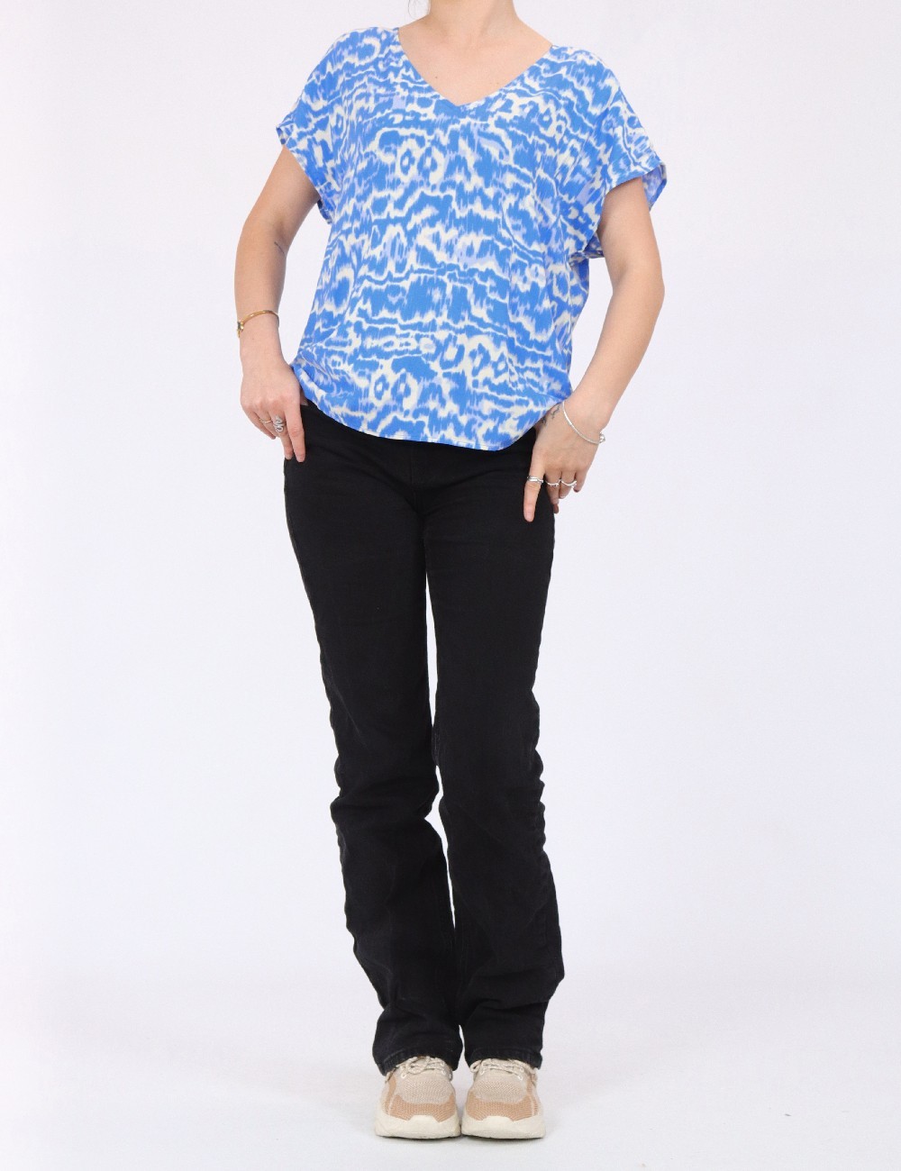 Tricou Jacqueline de Yong, albastru - 1 | YEO