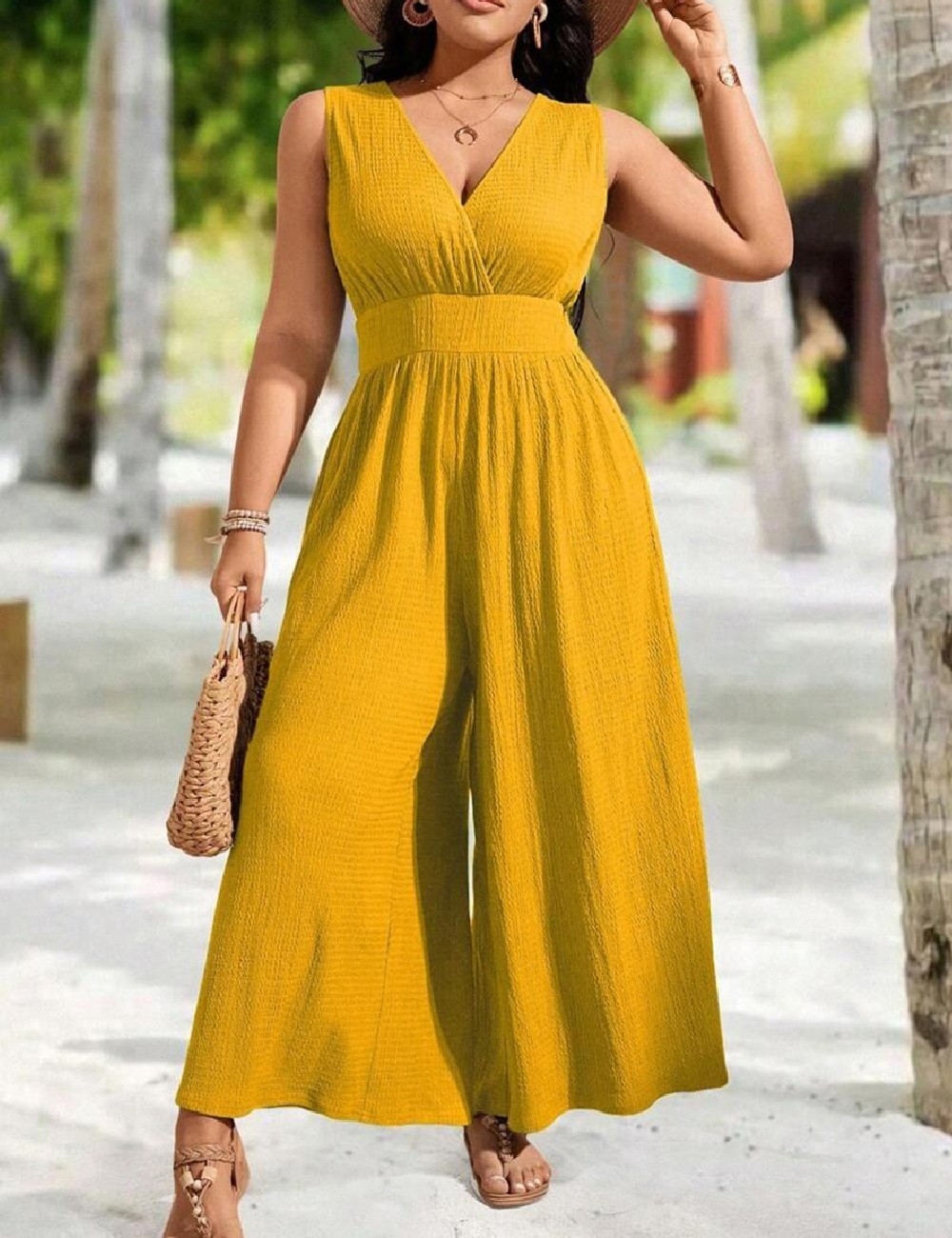 Salopeta SHEIN CURVE, galben - 1 | YEO