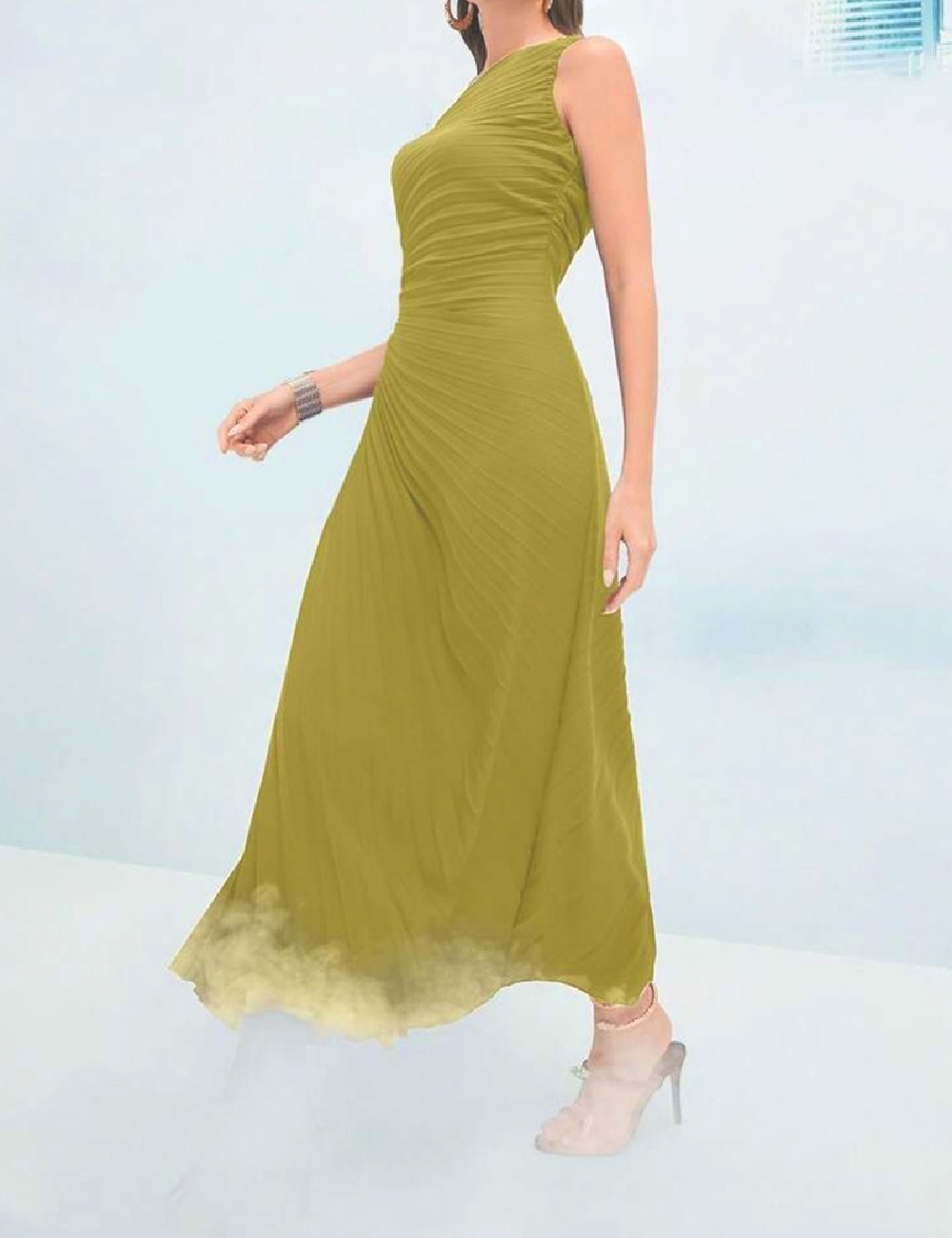 Rochie lunga SHEIN, verde - 1 | YEO
