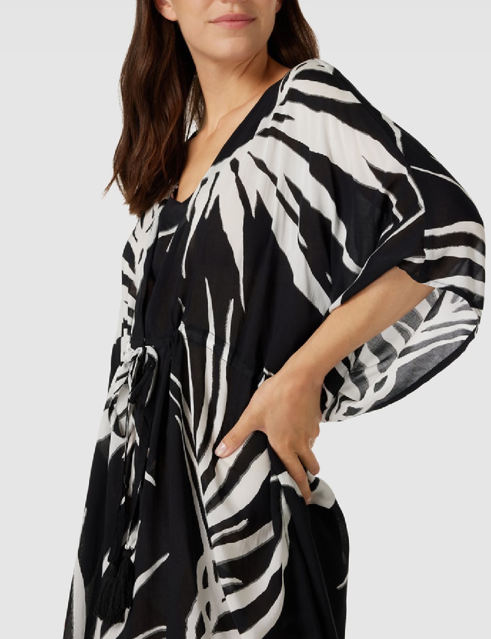 Rochie de plaja Comma, alb/negru - 1 | YEO