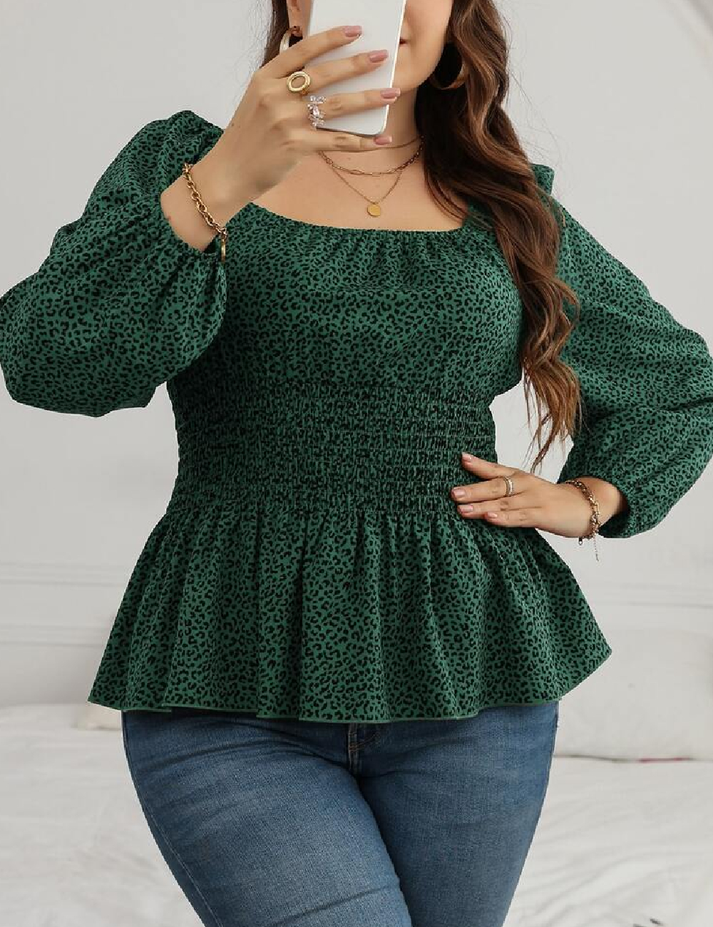 Bluza SHEIN CURVE, verde