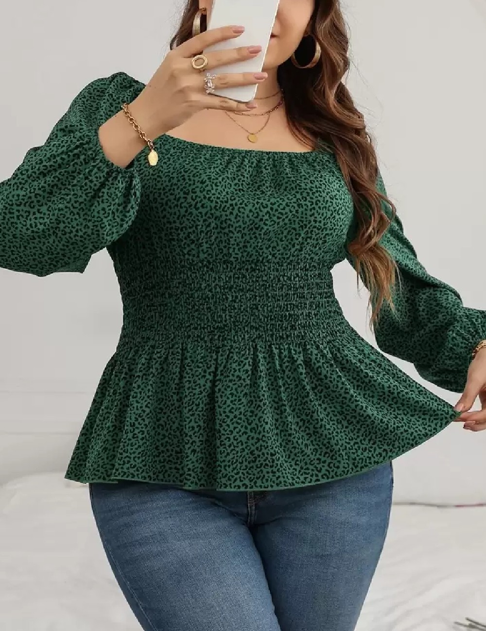 Bluza SHEIN CURVE, verde - 1 | YEO
