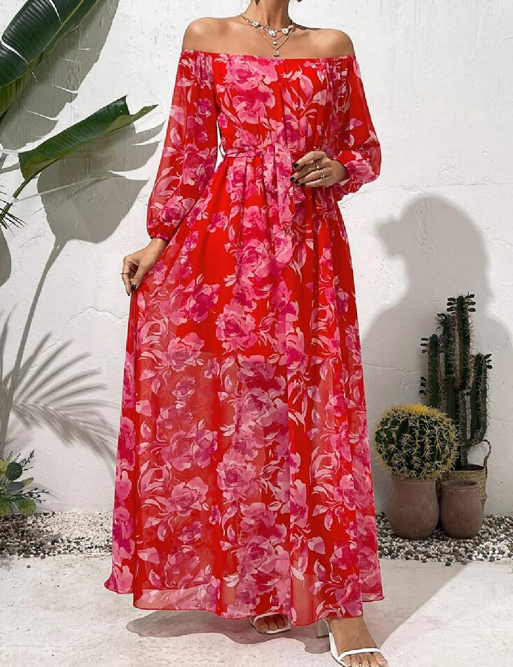 Rochie lunga SHEIN, rosu