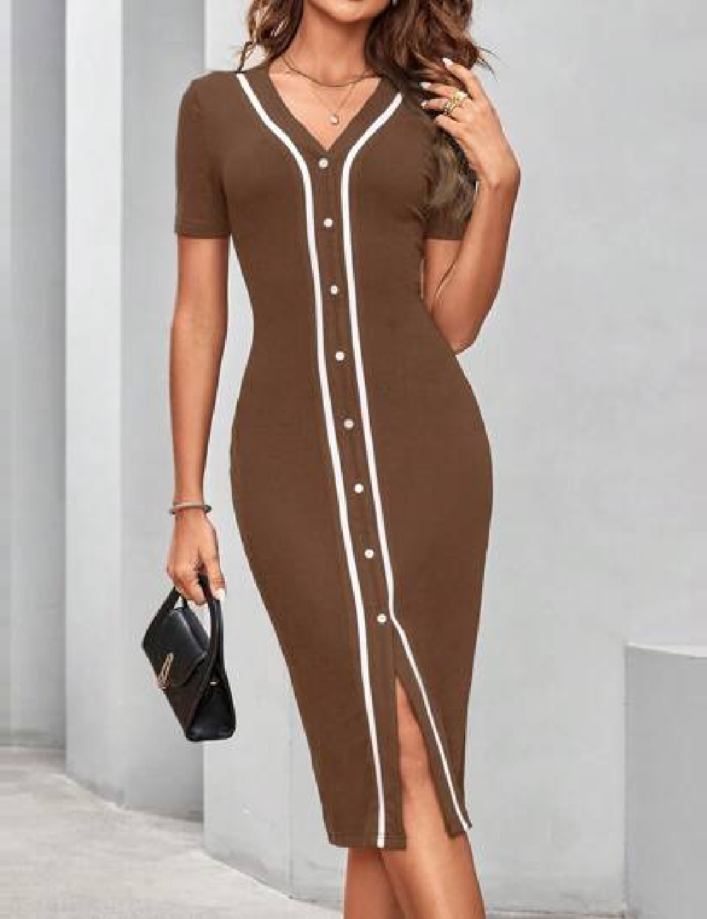 Rochie medie SHEIN, maro