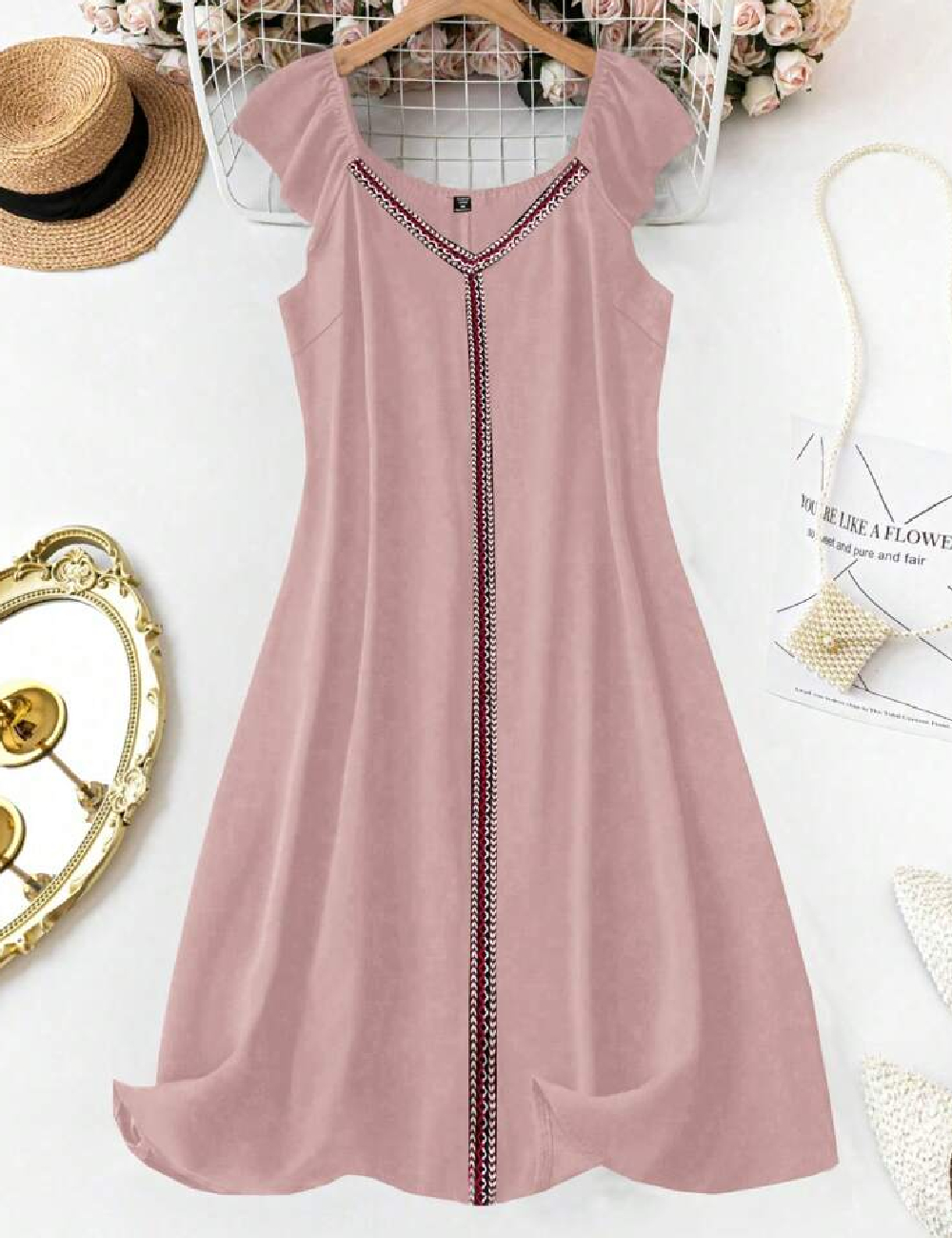 Rochie scurta SHEIN CURVE, roz