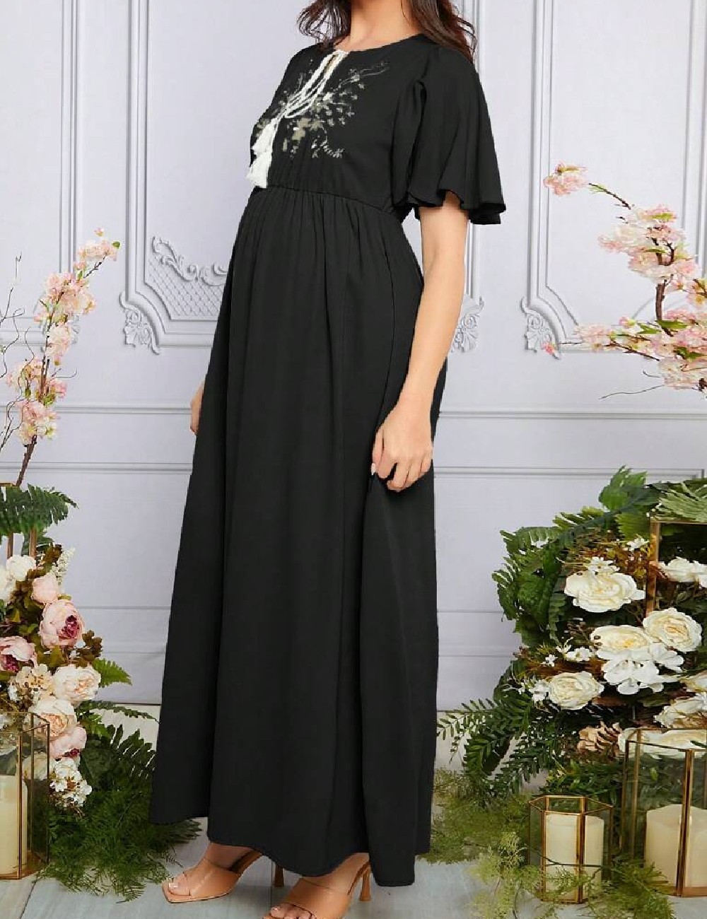 Rochie lunga SHEIN Maternity, negru - 1 | YEO