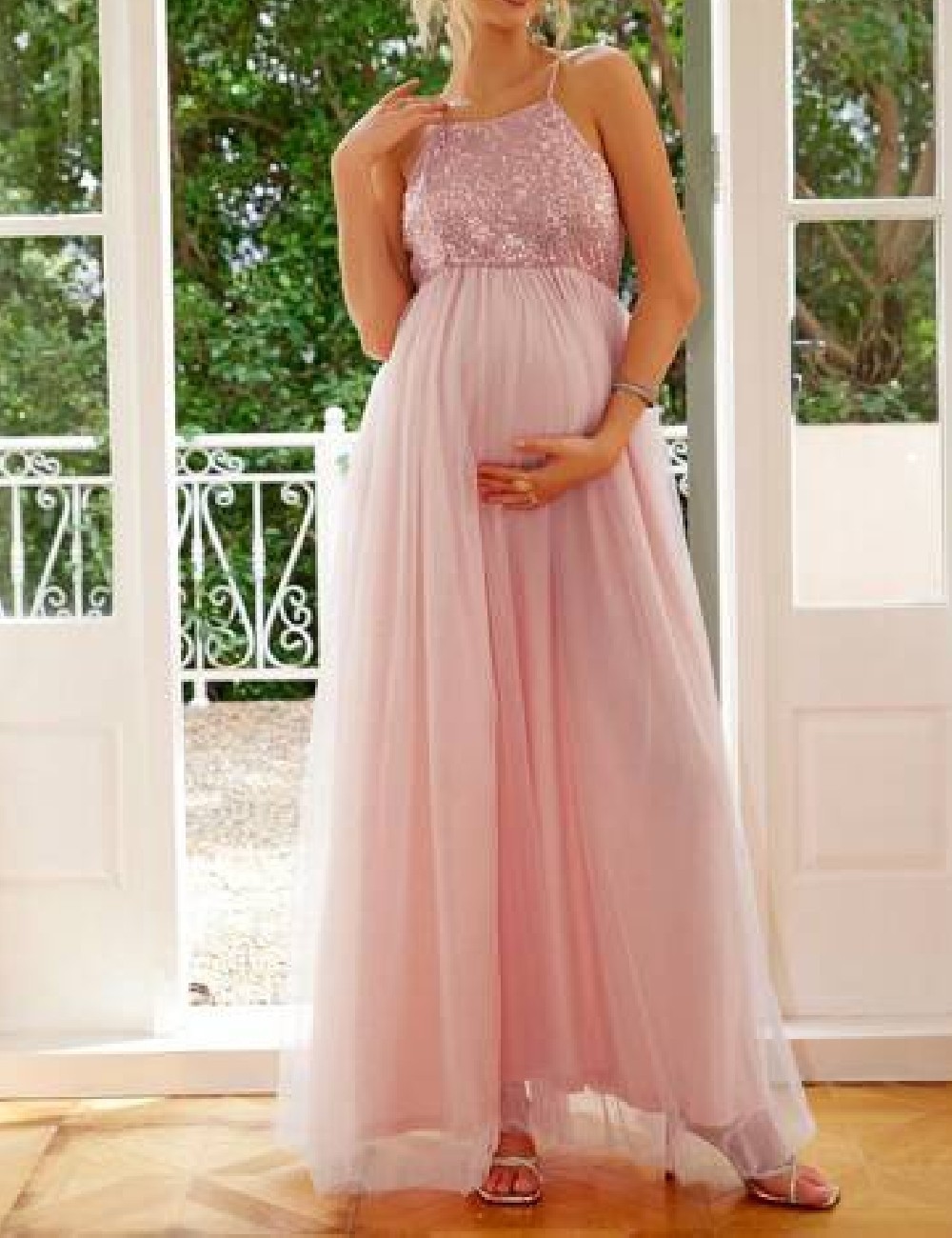 Rochie lunga SHEIN Maternity, roz - 1 | YEO