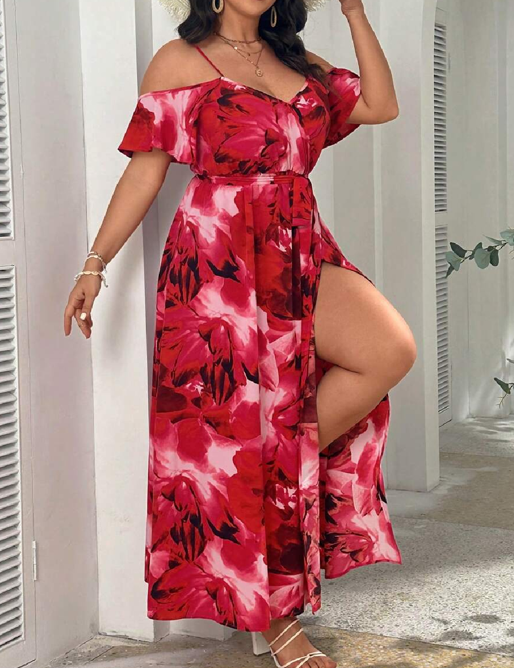 Rochie lunga SHEIN CURVE, roz
