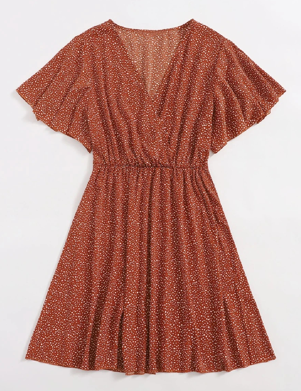 Rochie scurta SHEIN CURVE, caramiziu