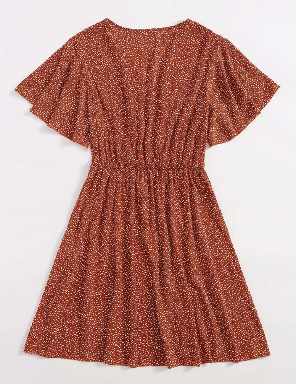 Rochie scurta SHEIN CURVE, caramiziu - 1 | YEO