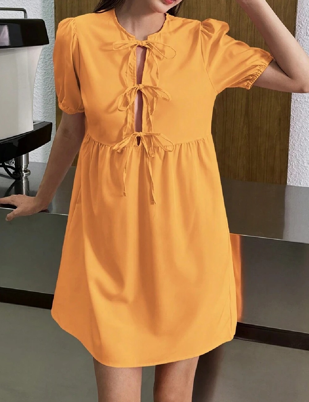 Rochie scurta SHEIN CURVE, portocaliu - 1 | YEO