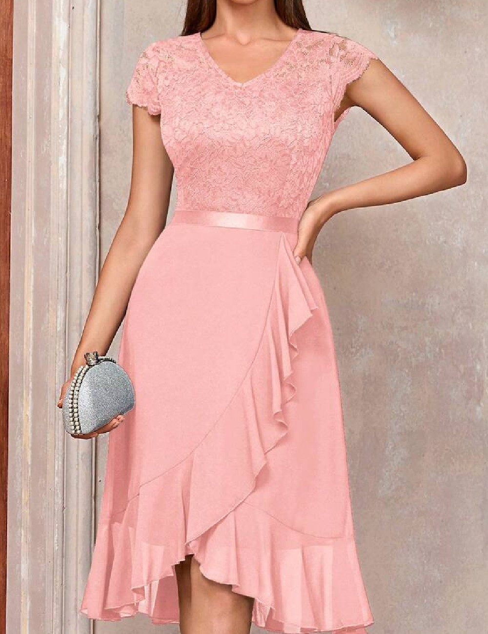 Rochie scurta Miusol, roz - 1 | YEO