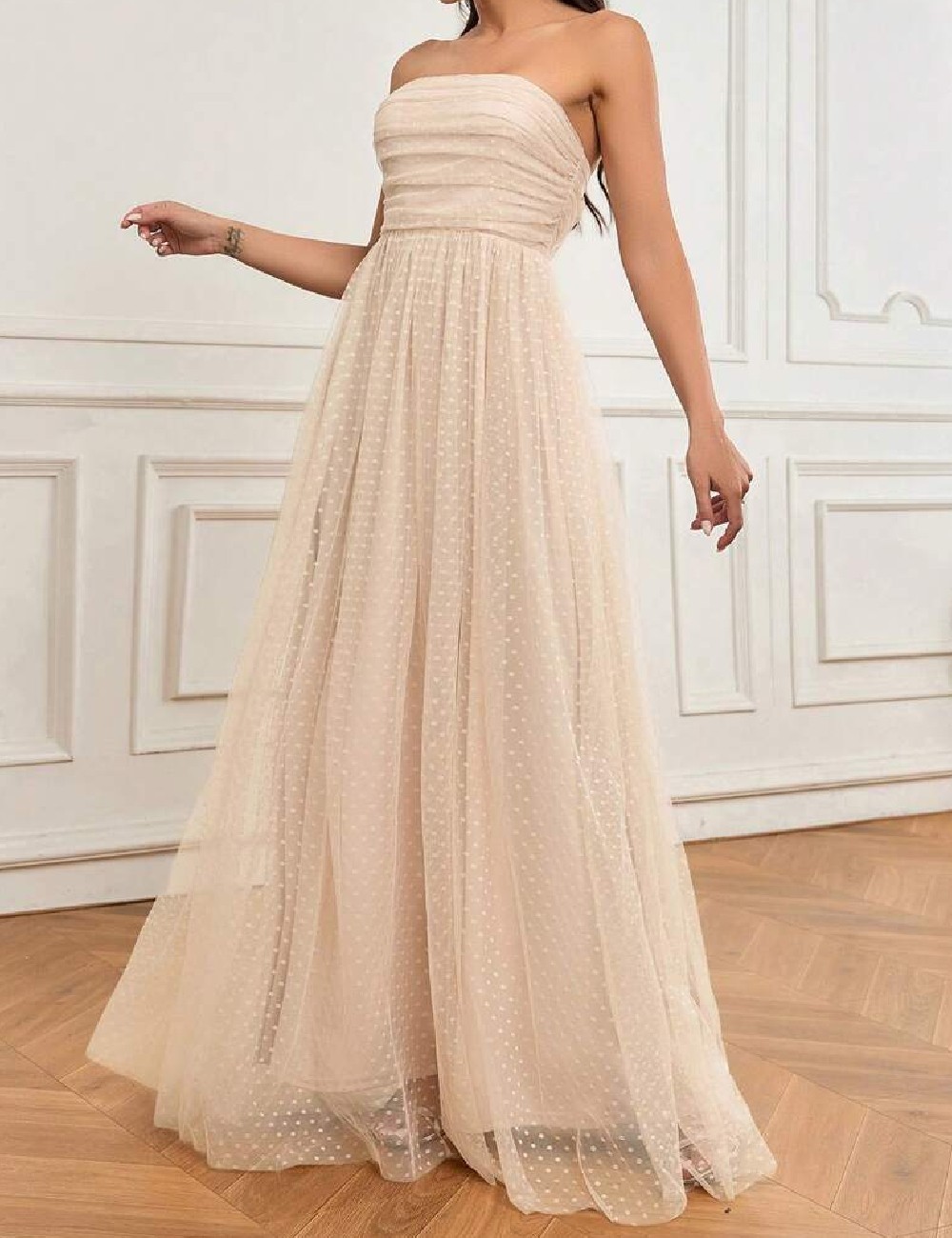 Rochie lunga SHEIN, crem - 1 | YEO