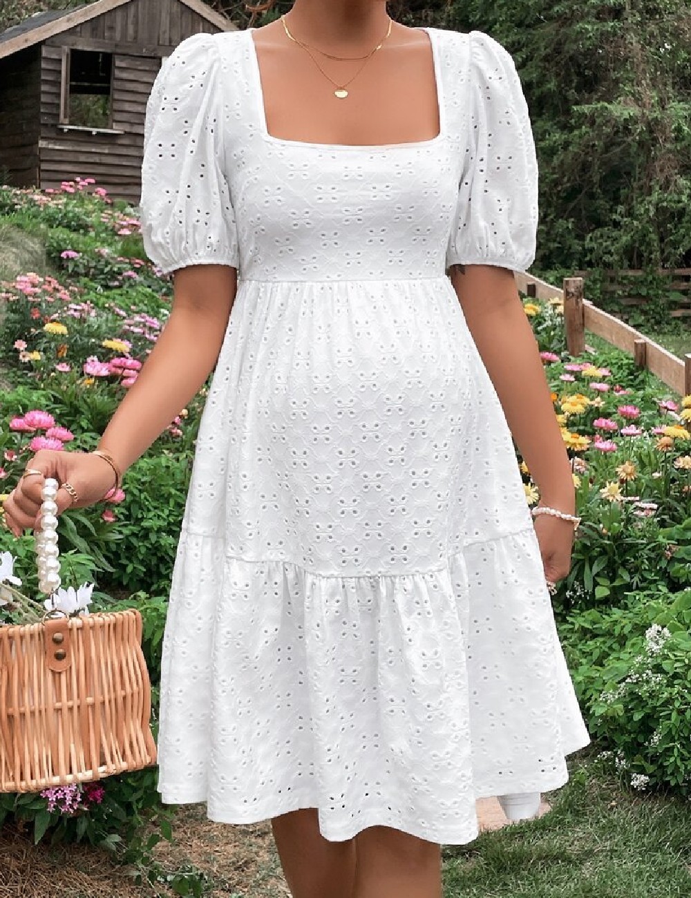 Rochie scurta SHEIN Maternity, alb - 1 | YEO