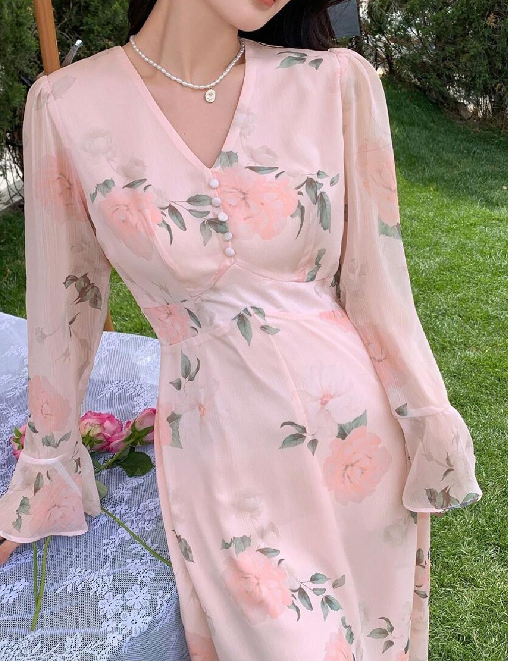 Rochie medie Dazy, roz - 1 | YEO
