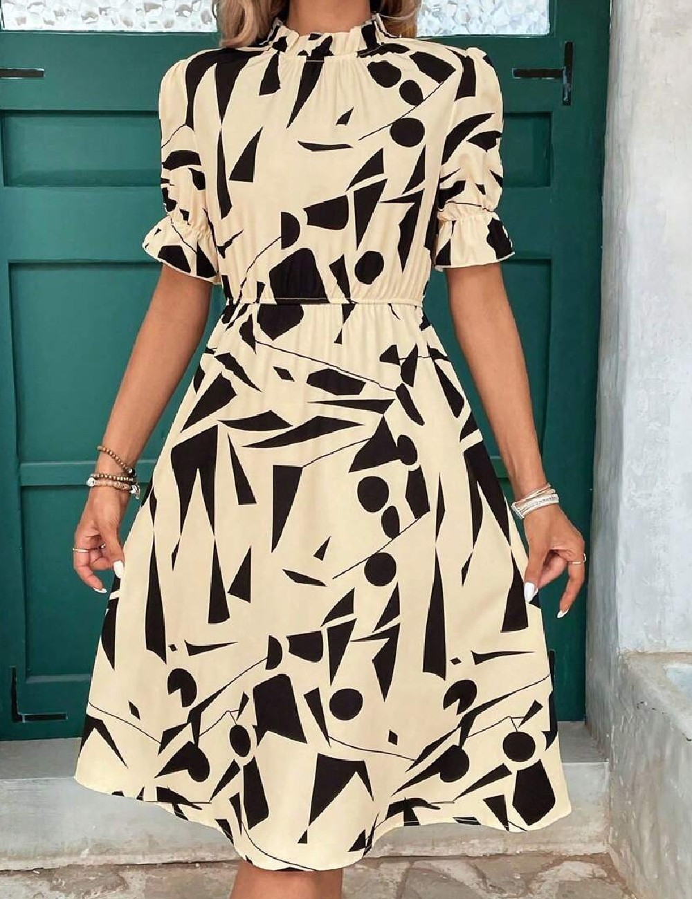Rochie medie SHEIN, crem - 1 | YEO