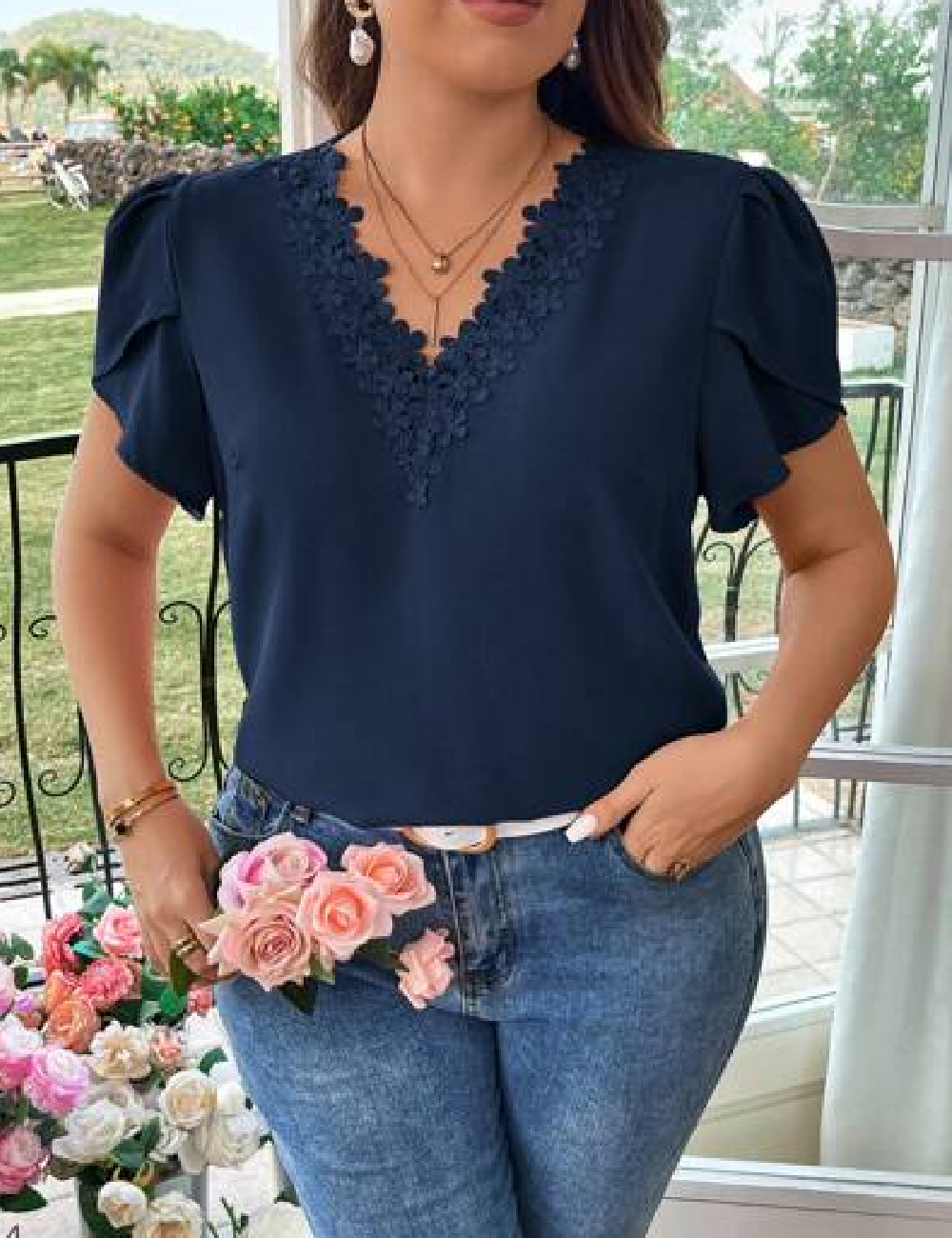 Bluza SHEIN CURVE, albastru