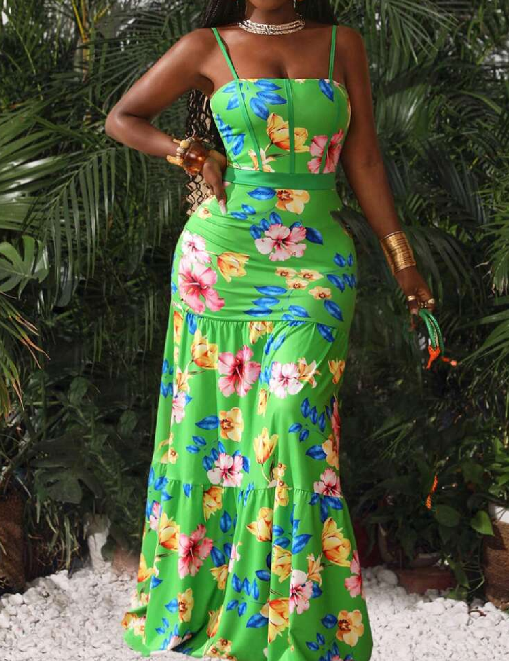 Rochie lunga SHEIN, verde